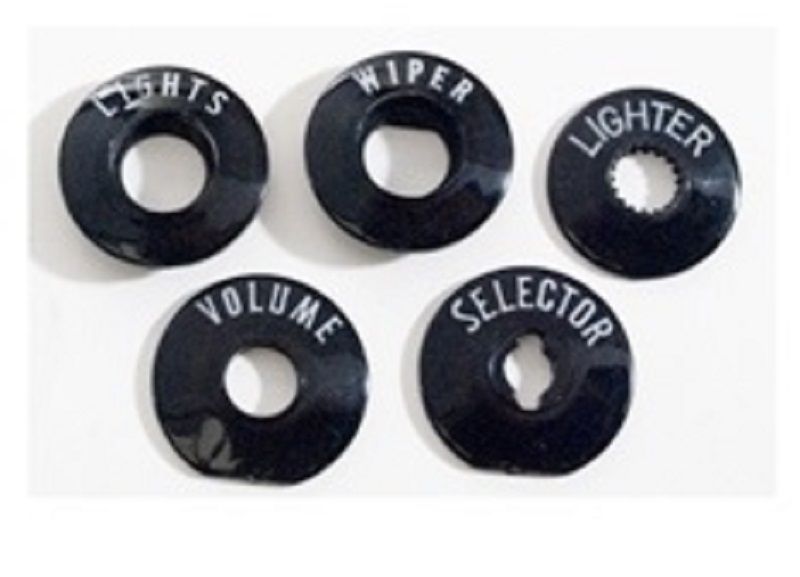 57 Dash Control Indicator Bezel Plastic Inserts