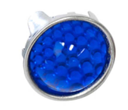 Blue Dots with Chrome Rings/Glass
