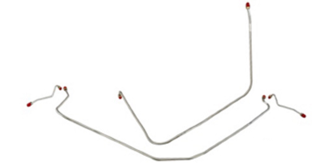 1956-57 Front Drum Brake Line Set (Power Treadlevac) Steel