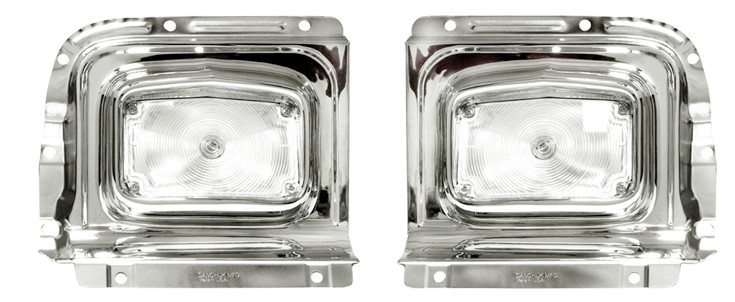 1956 Parklight Assembly with Backing Plates (Chrome)