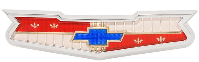 1956 V8 Hood Emblem with Bezel