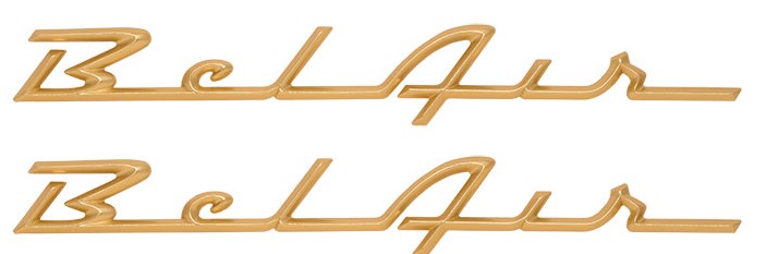 1957 "Bel Air" Scripts (Gold) Show Quality